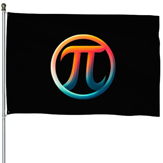 Pi Day Nerd Geek Love Math Pi Symbol Kids Men House Flags