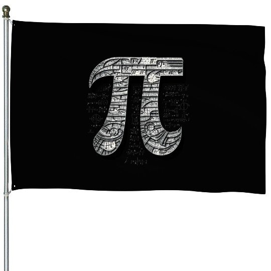 Pi Day Nerd Geek Love Math Pi Symbol Kids Men House Flags