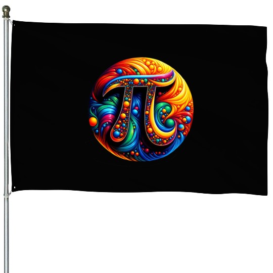 Pi Day Nerd Geek Love Math Pi Symbol Kids Men House Flags