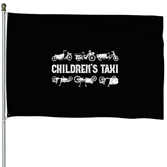 Childrens Taxi Cargo Bicycle Cargobike House Flags