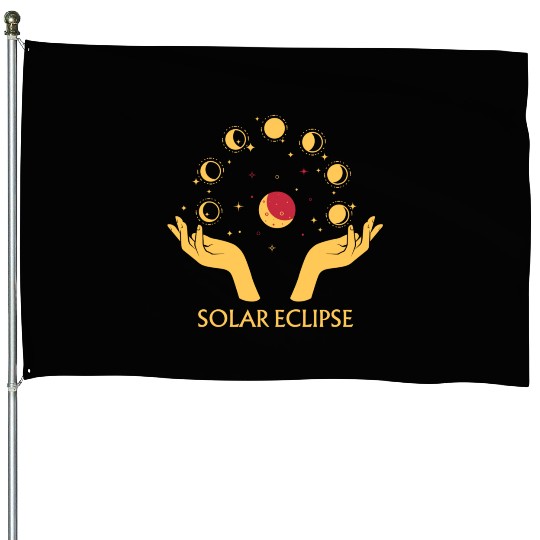 Solar Eclipse House Flags 2024 Total Solar Eclipse.