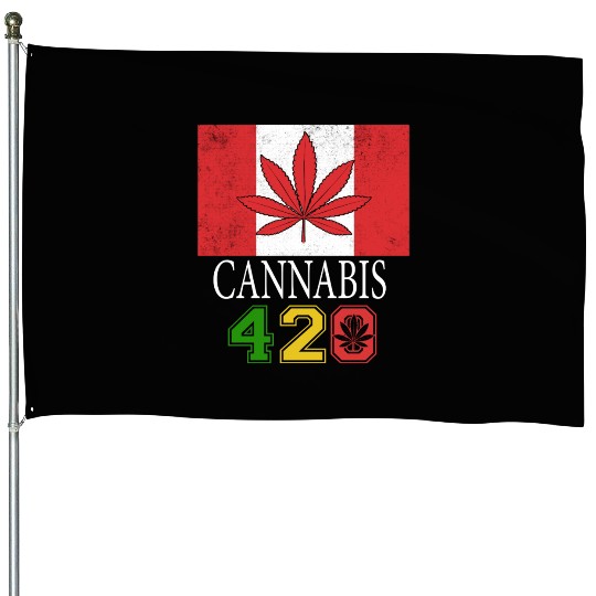Comical 420 Celebrate Herb Weed Marijuana Design House Flags