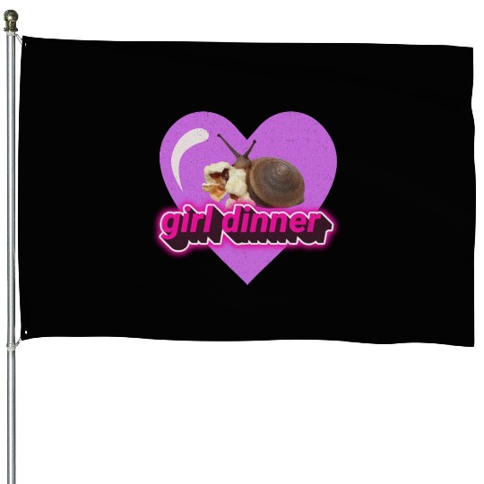 Girl dinner meme snail popcorn cute aesthetic House Flags