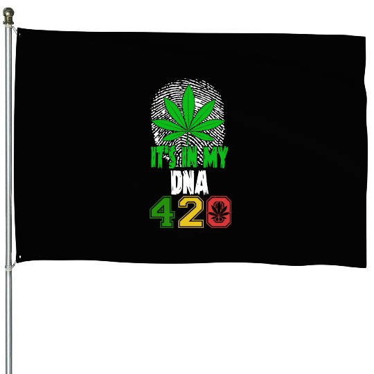 Slapstick 420 Herb In My DNA Weed Marijuana Design House Flags