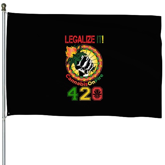 Comedic 420 Legal Herb Weed Marijuana Design House Flags