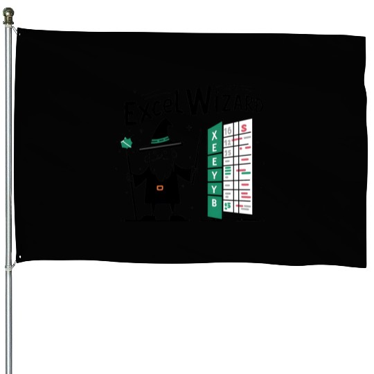 excel wizard funny accountant bookkeepers gift House Flags