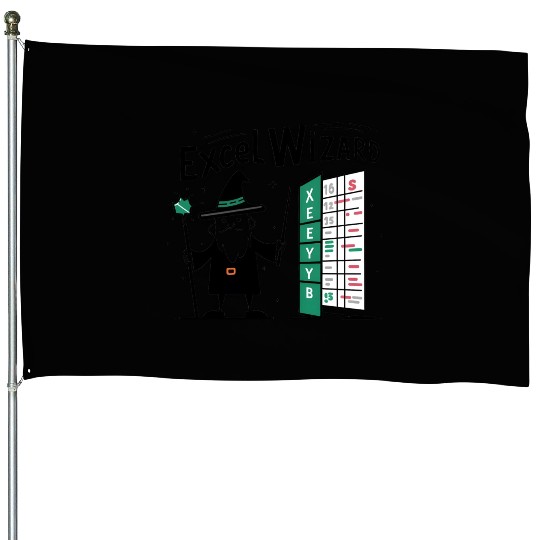 excel wizard funny accountant bookkeepers gift House Flags