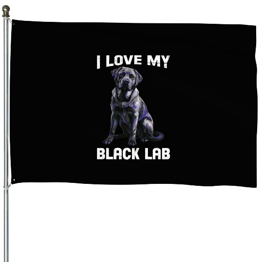 Labrador Lover I LOVE MY BLACK LAB Black House Flags