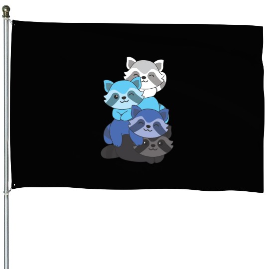 Transmasc Flag Pride Lgbtq Cute Raccoon House Flags