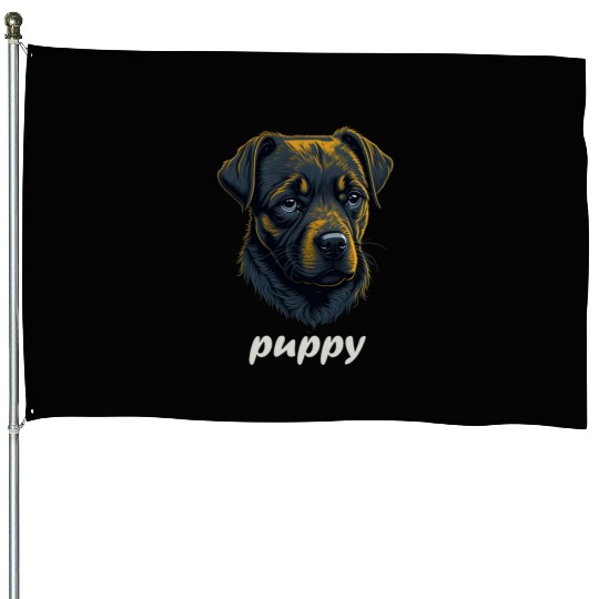 sad dog House Flags