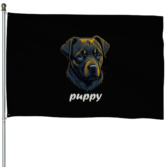 sad dog House Flags