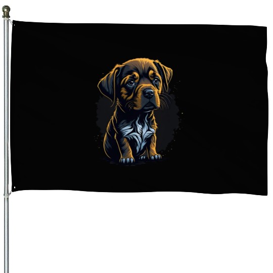 sad dog House Flags