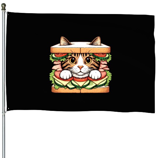 Sandwich Kitty House Flags