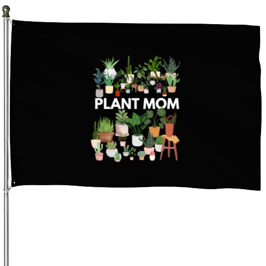Plant Mom House Flags