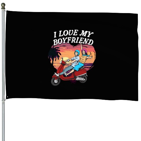 I Love My Boyfriend Funny Valentines Day Humor House Flags