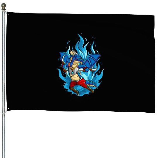 The Dragon With Boomerang House Flags