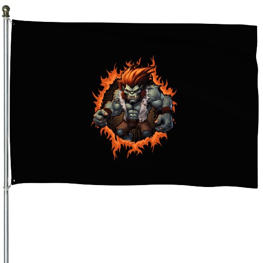 Zombie King Gorilla House Flags