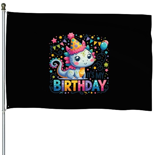 Its My Birthday Sweet Birthday Dragon House Flags