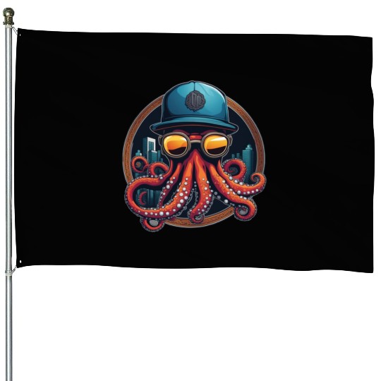 Rapper Octopus House Flags