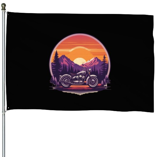classic motorcycle House Flags