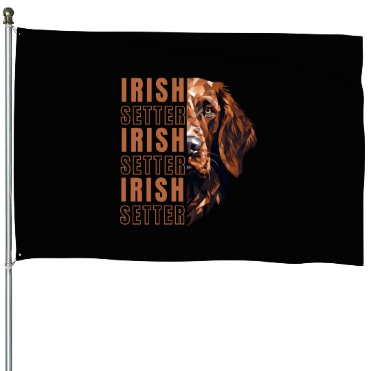 Irish Setter geometric style House Flags