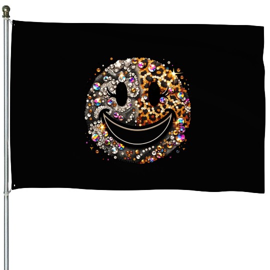 Smiling Bling Graphic House Flags