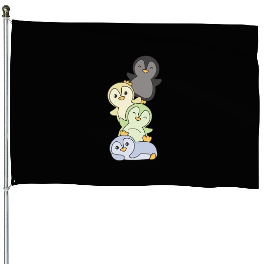 Cassgender Flag Pride Lgbtq Cute Penguin House Flags