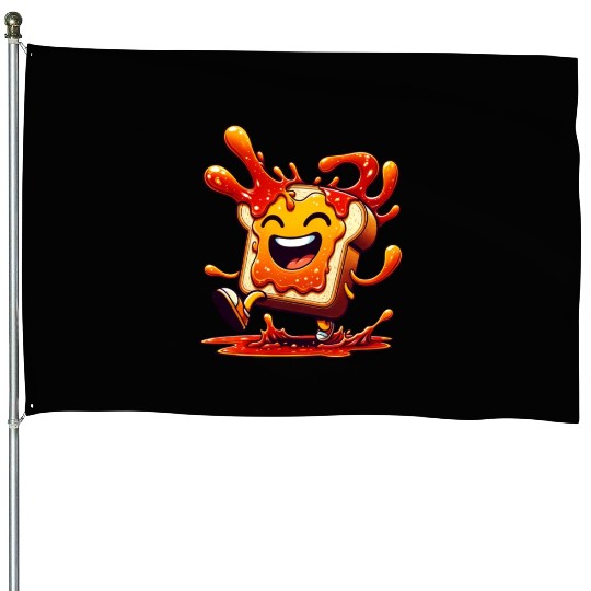 Jam Toast Delicious Breakfast House Flags
