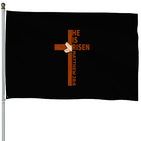 He Is Risen Matthew 28:6 Christian Easter Jesus House Flags