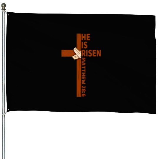 He Is Risen Matthew 28:6 Christian Easter Jesus House Flags