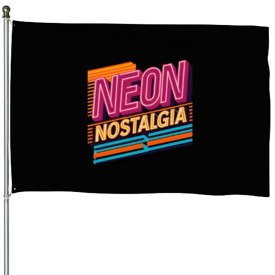 Neon Nostalgia: Pay homage to the retro neon aesth House Flags