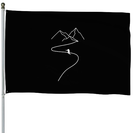 Skiing Mountains Winter sports Nature House Flags