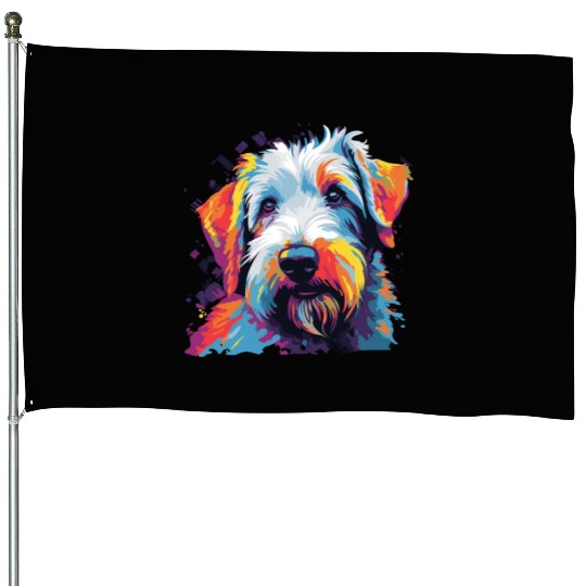 Watercolor Colorful Sealyham Terrier House Flags