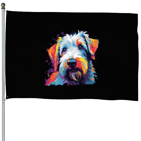 Watercolor Colorful Sealyham Terrier House Flags