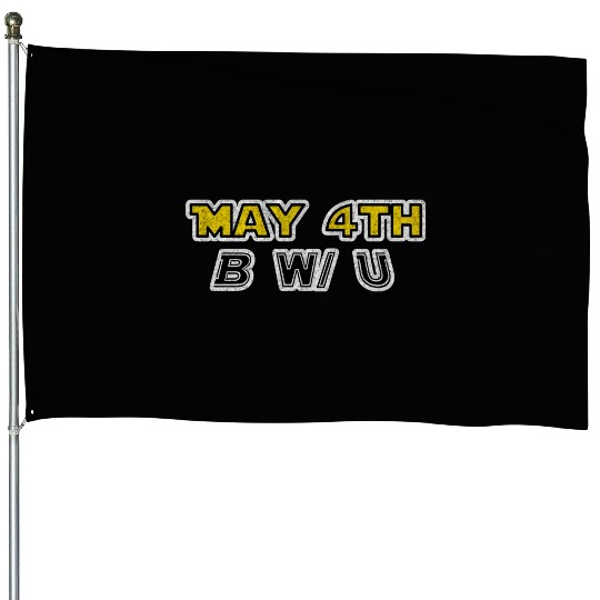 may 4th be with you YELLOW GRUNGE House Flags