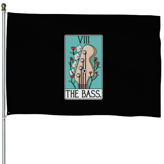 Bass Guitar Tarot Card Funny - Rock and Roll House Flags