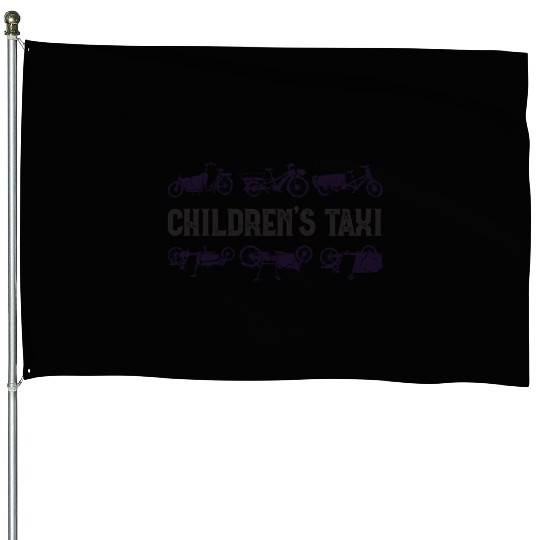 Childrens Taxi Cargo Bicycle Cargobike House Flags