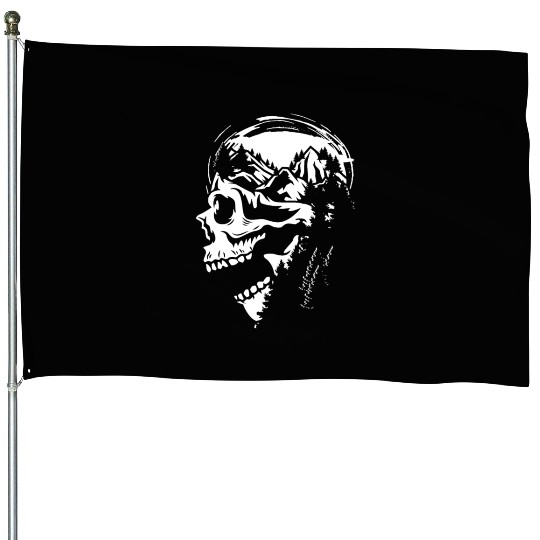 Hiking Hike Skull Skull Nature House Flags