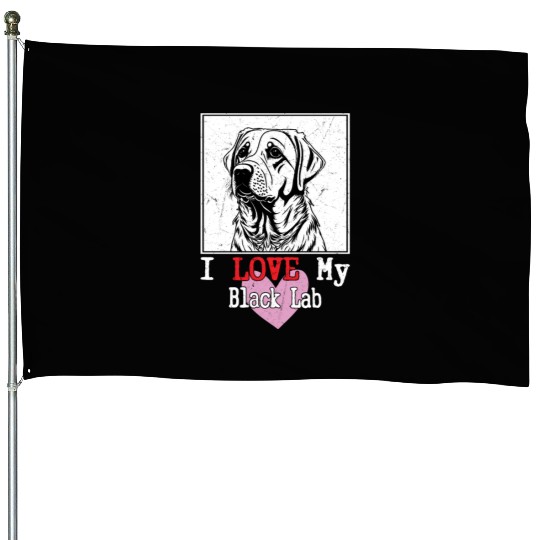 I Love My Black Lab Owner Labrador Retriever House Flags