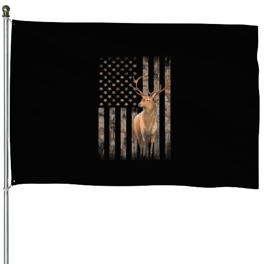 Deer Hunting Whitetails Hunter Dad Camouflage House Flags