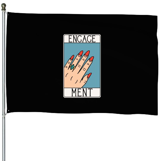 Engagement - Engaged Tarot Card - Wedding Proposal House Flags