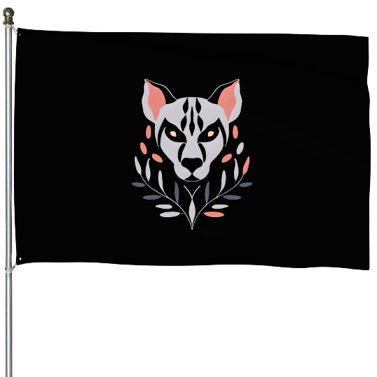 Hyena Symmetrical Design House Flags