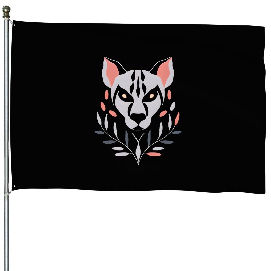 Hyena Symmetrical Design House Flags