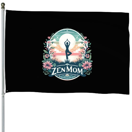 Zen Mom - Yoga & Mindfulness Mother's Day Design House Flags