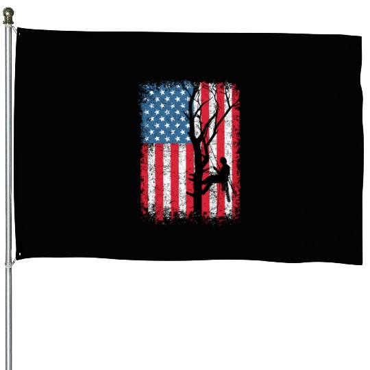 American Flag Arborist Gift For Men Cool Tree Love House Flags