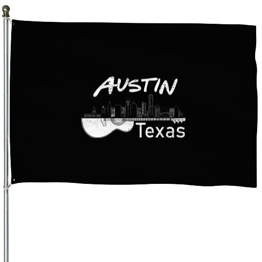 Austin Texas Souvenir Guitar Music Lover House Flags