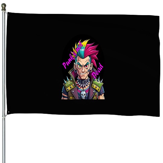 Rebel's Gaze: A Tribute to Punk's Resilience House Flags