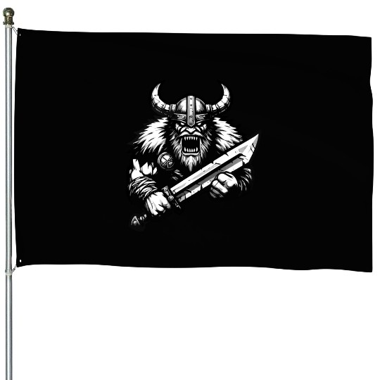 Powerful Viking Warrior Version 3 House Flags