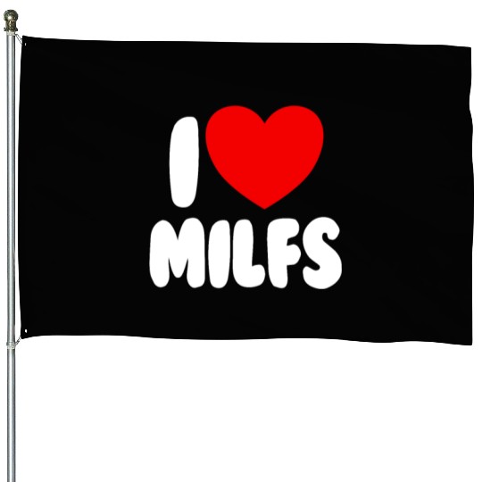 I Love MILFS Red Heart Love Hot Moms I Love MILFS House Flags