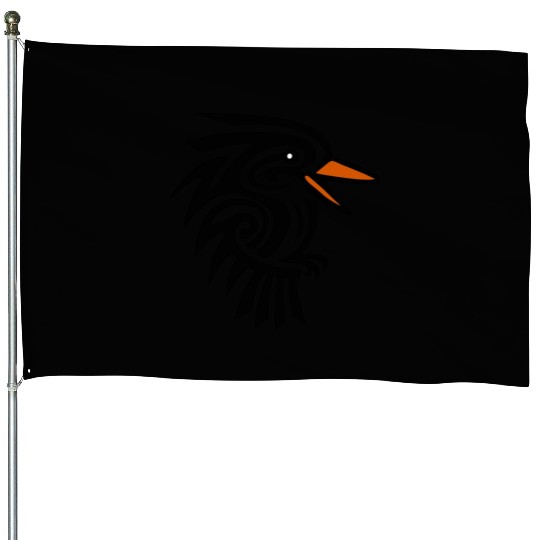 Kookaburra Bird Australian Vector Tribal 3 Colors House Flags